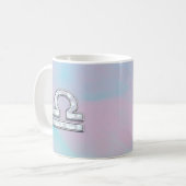 Mug Élégante Libra Zodiac signe Mère de Pearl Style (Devant gauche)