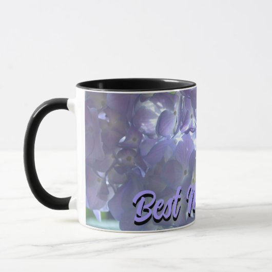 Mug Elégante lumière douce mauve florale mauve hydrang (Gauche)