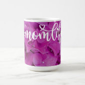 Mug Elégante magenta rose hydrangée florale roses (Centre)
