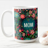 Mug Élégante Maman Rose Vert Floral Inspirivée