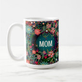 Mug Élégante Maman Rose Vert Floral Inspirivée (Gauche)