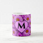 Mug Élégante marguerite florale magenta rose foncé (Centre)