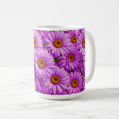 Mug Élégante marguerite florale magenta rose foncé (Devant droit)
