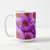 Mug Élégante marguerite florale magenta rose foncé (Gauche)