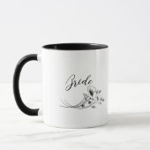 Mug Élégante Mariée Fleurs Sauvages Doodles (Gauche)