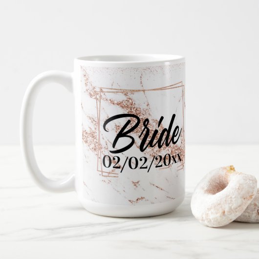 Mug Élégante Mariée : Rose Gold Celebration (Avec donut)