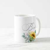 Mug Élégante mariée rustique tournesol Eucalyptus Flor (Devant droit)