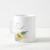 Mug Élégante mariée rustique tournesol Eucalyptus Flor (Devant gauche)