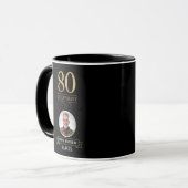 Mug Elégante Marine & Gold 80e & Légendaire Anniversai (Devant gauche)