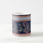 Mug Elégante Marine Paisley : Conception des frontière (Centre)