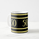 Mug Elégante Masculine Or & Noir Anniversaire (Devant gauche)