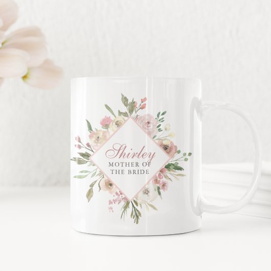Mug Élégante mère de la mariée Floral Blush rose