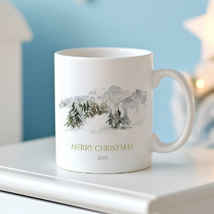 Mug Élégante montagne d'hiver Noël