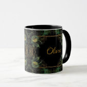 Mug Élégante moody victorienne vert foncé botanique (Devant droit)