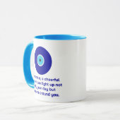 Mug Elégante Motivation Good Vibes Blue Evil Eye Art (Devant gauche)