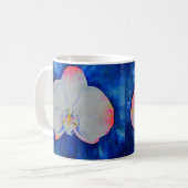 Mug Elégante orchidée d'aquarelle blanche rose (Devant gauche)