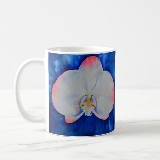 Mug Elégante orchidée d'aquarelle blanche rose (Gauche)
