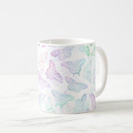 Mug Elégante Parties scintillant colorée design papill (Devant droit)