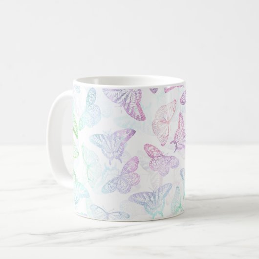 Mug Elégante Parties scintillant colorée design papill (Devant gauche)