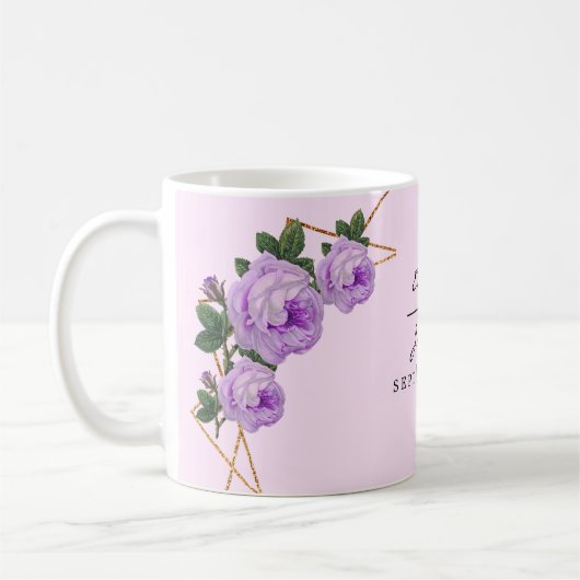 Mug Elégante Parties scintillant d'or Géométrique Purp (Gauche)