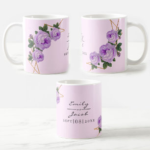 Mug Elégante Parties scintillant d'or Géométrique Purp