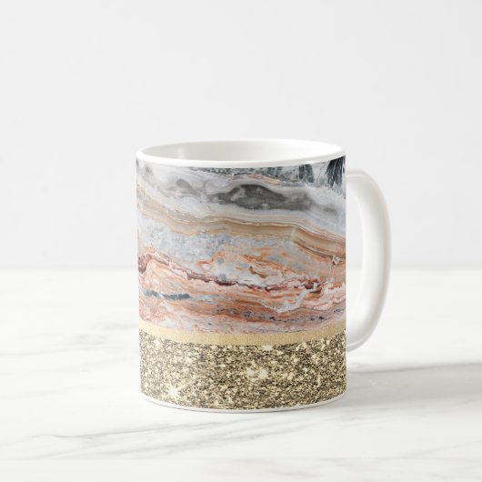 Mug Elégante Parties scintillant or élégant en marbre  (Devant droit)
