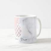 Mug Élégante parties scintillant rose en or en marbre  (Devant droit)