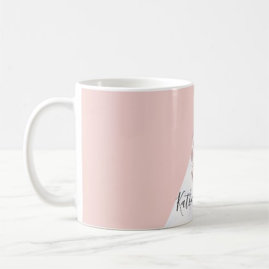 Mug Élégante parties scintillant rose en or en marbre  (Gauche)