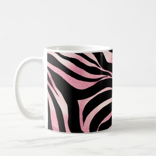 Mug Elégante Parties scintillant Rose or Zebra Black P (Gauche)