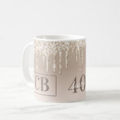 Mug Elégante Pêche - Beige Faux Parties scintillant An (Devant gauche)