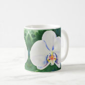 Mug Elégante peinture à l'aquarelle de l'orchidée blan (Devant droit)