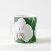 Mug Elégante peinture à l'aquarelle de l'orchidée blan (Devant gauche)