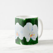 Mug Elégante peinture d'orchidée tropicale blanche (Devant droit)
