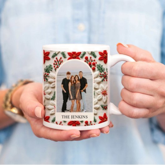 Mug Élégante photo personnalisée de Noël