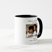 Mug Elégante photo personnalisée Joyeux café d'anniver (Devant droit)