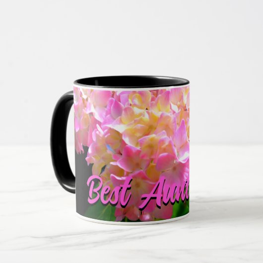 Mug Élégante Pink violet orange floral meilleure tante (Devant gauche)