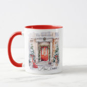 Mug Elégante Portes rouges Joyeuses de Noël (Gauche)