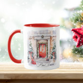 Mug Elégante Portes rouges Joyeuses de Noël
