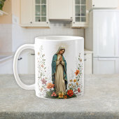 Mug Élégante prière de la Vierge Catholique Florale