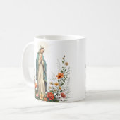 Mug Élégante prière de la Vierge Catholique Florale (Devant gauche)