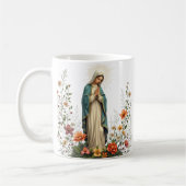 Mug Élégante prière de la Vierge Catholique Florale (Gauche)