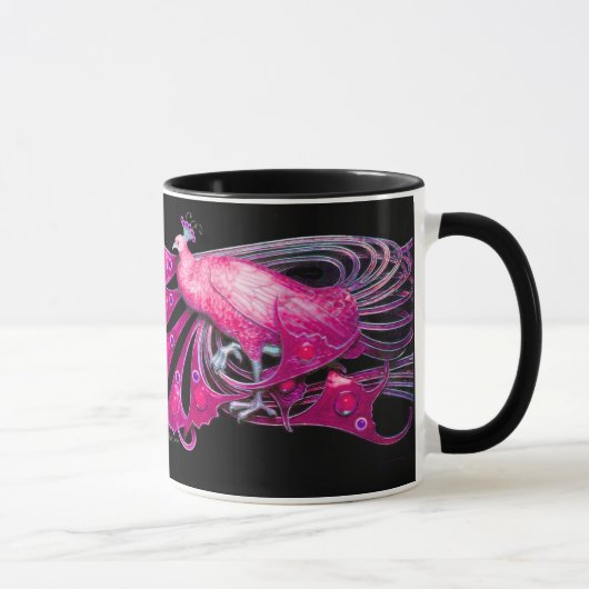 MUG ELÉGANTE PUCE PINK FUCHSIA PEACOCK JEWEL (Droite)