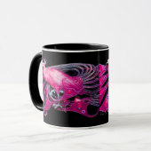 MUG ELÉGANTE PUCE PINK FUCHSIA PEACOCK JEWEL (Devant gauche)