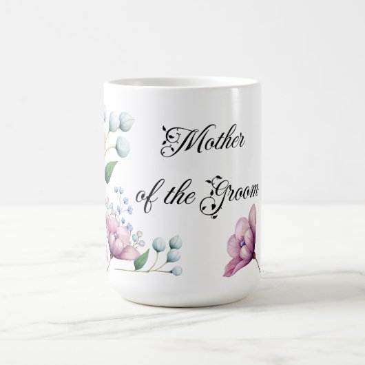 Mug Élégante Romance Florale de Mariage Botanique Douc (Centre)