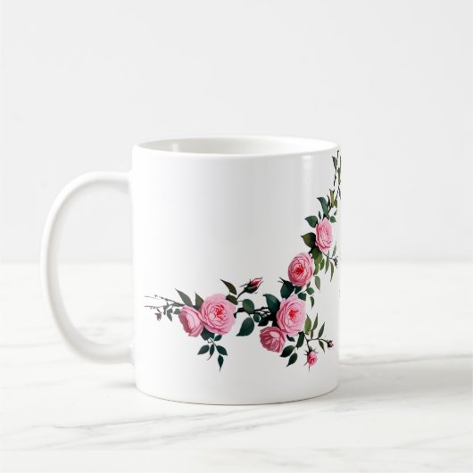 Mug Élégante rose rose (Gauche)