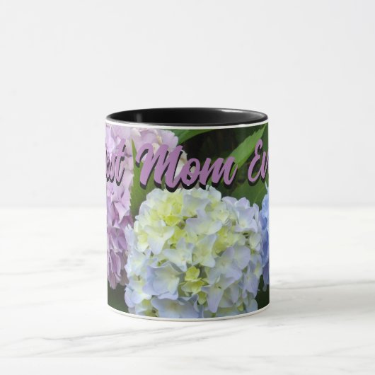 Mug élégante rose violet fleuri Hydrangea meilleure mè (Centre)