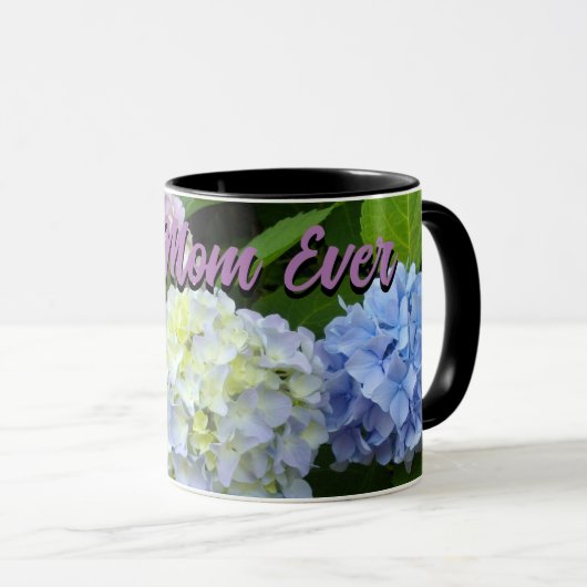 Mug élégante rose violet fleuri Hydrangea meilleure mè (Devant droit)