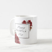 Mug Elégante Roses Rouges Rustiques Bonne Fête des Mèr (Devant gauche)