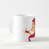 Mug Élégante rousse américaine femme avec papillon (Devant gauche)