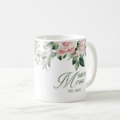 Mug Élégante Super Maman Floral Script Fête des Mères (Devant droit)